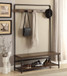 Alise - Hall Tree With 5 Coat Hooks - Chestnut And Dark Bronze