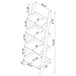 Amaturo - 4-Shelf Ladder Bookcase - Clear