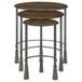 Deja - 3 Piece Round Nesting Table - Natural And Gunmetal