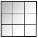 Quetzal - Square Window Pane Wall Mirror - Black