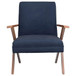 Cheryl - Wooden Arms Accent Chair - Dark Blue And Walnut