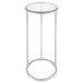Kyle - Oval Glass Top C-Shaped Sofa Side Table - Chrome