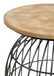 Bernardo - Round Accent Table With Bird Cage Base - Natural And Gunmetal