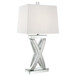 Dominick - Table Lamp With Rectange Shade - White And Mirror