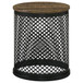 Aurora - Round Drum Base Accent Side Table - Natural And Black