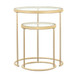 Maylin - 2 Piece Round Glass Top Nesting Tables - Gold