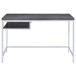 Kravitz - Rectangular Writing Desk - Weathered Gray And Chrome