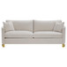 Corliss - Upholstered Arched Arms Sofa - Beige