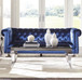 Bleker - Tufted Tuxedo Arm Sofa - Blue