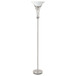 Archie - Floor Lamp With Frosted Ribbed Shade - Brushed Steel