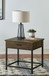 Byers - Square 1-Drawer End Table - Brown Oak And Sandy Black