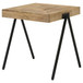 Avery - Square End Table With Metal Legs - Natural And Black