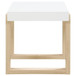 Pala - Rectangular End Table With Sled Base - White High Gloss And Natural