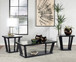 Aminta - 3 Piece Occasional Set With Open Shelves - Black