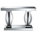 Amalia - Rectangular Sofa Table With Shelf - Clear Mirror