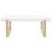 Pala - Rectangular Coffee Table With Sled Base - White High Gloss And Natural