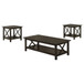 Rachelle - 3 Piece Rectangular Coffee Table Set - Deep Merlot