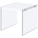 Opal - Square End Table With Clear Glass Legs - White High Gloss