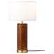 Aziel - Drum Shade Bedside Table Lamp - Cappuccino And Gold