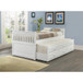 Twin Mission Captains Bed in White Finish with Drawers and Trundle Donco Kids, 103-TW