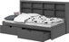 Twin Bookcase Daybed (RTA)  and Drawers on Casters and Trundle 1733-TDG/503-DG