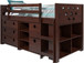 Circles Modular Low Loft Bed Twin Size in Dark Cappuccino 780A-TCP/780B-TCP/780C-TCP/780D-TCP