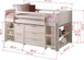 Twin Louver Modular Low Loft Bed Twin Size in White Configuration A 790-ATW/BW/CW/DW