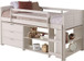 Twin Louver Modular Low Loft Bed Twin Size in White  Configuration B 790-ATW/BW/DW/EW