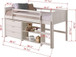 Twin Louver Modular Low Loft Bed Twin Size in White Configuration C  790-ATW/BW/EW