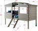 Twin Tree House Loft Bed Twin Size in Rustic Gray	1380-TLRG, 1381-RG