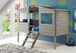 Twin Tree House Loft Bed Twin Size in Rustic Gray	1380-TLRG, 1381-RG