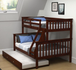 Mission Bunkbed in Twin and Full Size in Dark Cappuccino, Donco Kids, 122-3-TFCP/503-CP