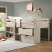 Twin over Twin Low Loft Bed Twin Size in Rustic Light Gray 2027-TLLG