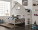 Club House Tall Loft with Full Caster Bed in  Brushed Driftwood 007D/008-FD
