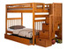 Twin over Twin Tall Mission Stairway Bunkbed in Honey SKU 200-TTSH, 505-H, 503-H
