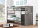 Princeton Stairway Bunkbed Twin over Twin Size in Slate Gray 2204-TTSG, 505-SG, 503-SG