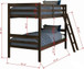 Econo Bunk Bed Twin Size with Slat Kits in Rustic Walnut 2004-TTRW, TT