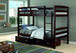 Devon Bunk Bed Twin over Twin Size in Dark Cappuccino 4100-CP, 505-CP, 503-CP