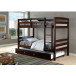 Devon Bunk Bed Twin over Twin Size in Dark Cappuccino 4100-CP, 505-CP, 503-CP