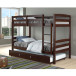 Devon Bunk Bed Twin over Twin Size in Dark Cappuccino 4100-CP, 505-CP, 503-CP