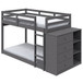 Gaston - Twin Over Twin Bunk Bed With 4 Drawers & 3 Compartments - Gray