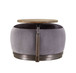 Decapree - Ottoman - Antique Slate Top Grain Leather & Gray Velvet