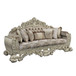 Sorina - Sofa With 7 Pillows - Velvet, Fabric & Antique Gold
