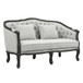 Samael - Loveseat With 2 Pillows - Gray Linen & Dark Brown