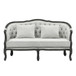 Samael - Loveseat With 2 Pillows - Gray Linen & Dark Brown