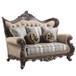 Ragnar - Loveseat With 5 Pillows - Light Brown Linen & Cherry