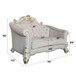 Vendome II - Loveseat With 4 Pillows - Two Tone Ivory Fabric & Antique Pearl