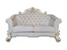 Vendome II - Loveseat With 4 Pillows - Two Tone Ivory Fabric & Antique Pearl