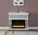 Noralie - 39" Fireplace - Mirrored & Faux Diamonds
