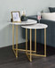 Garo - Accent Table - Faux Marble & Gold Finish - 24"